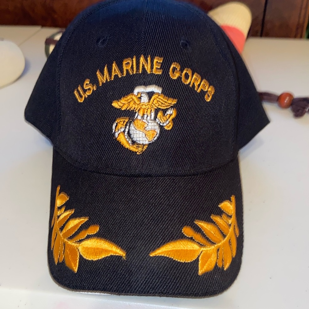 Vintage U.S. Marine Corps Ball Cap in Black & Gold